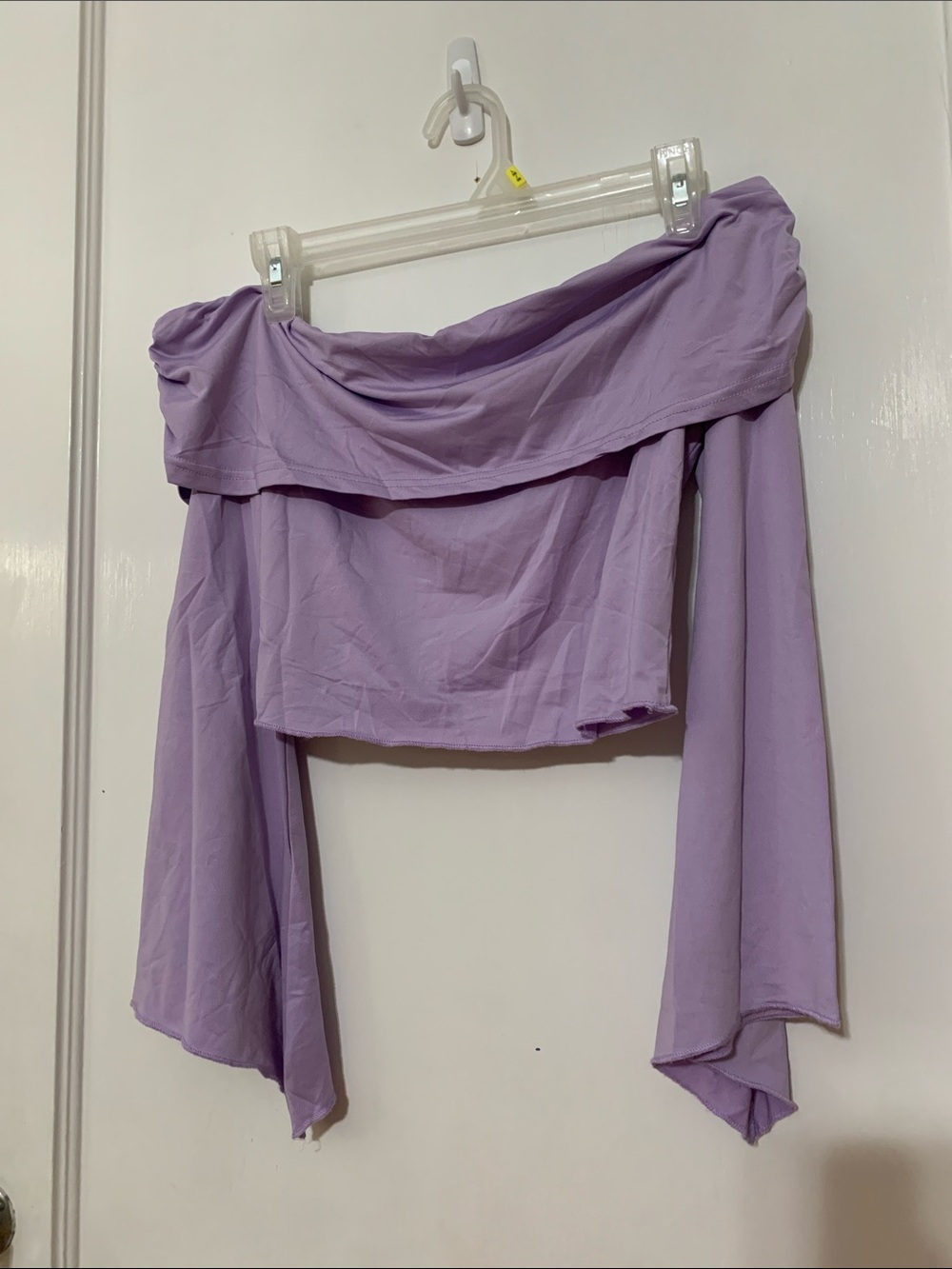 NWOT Zaful Lavender Off-Shoulder Crop Top